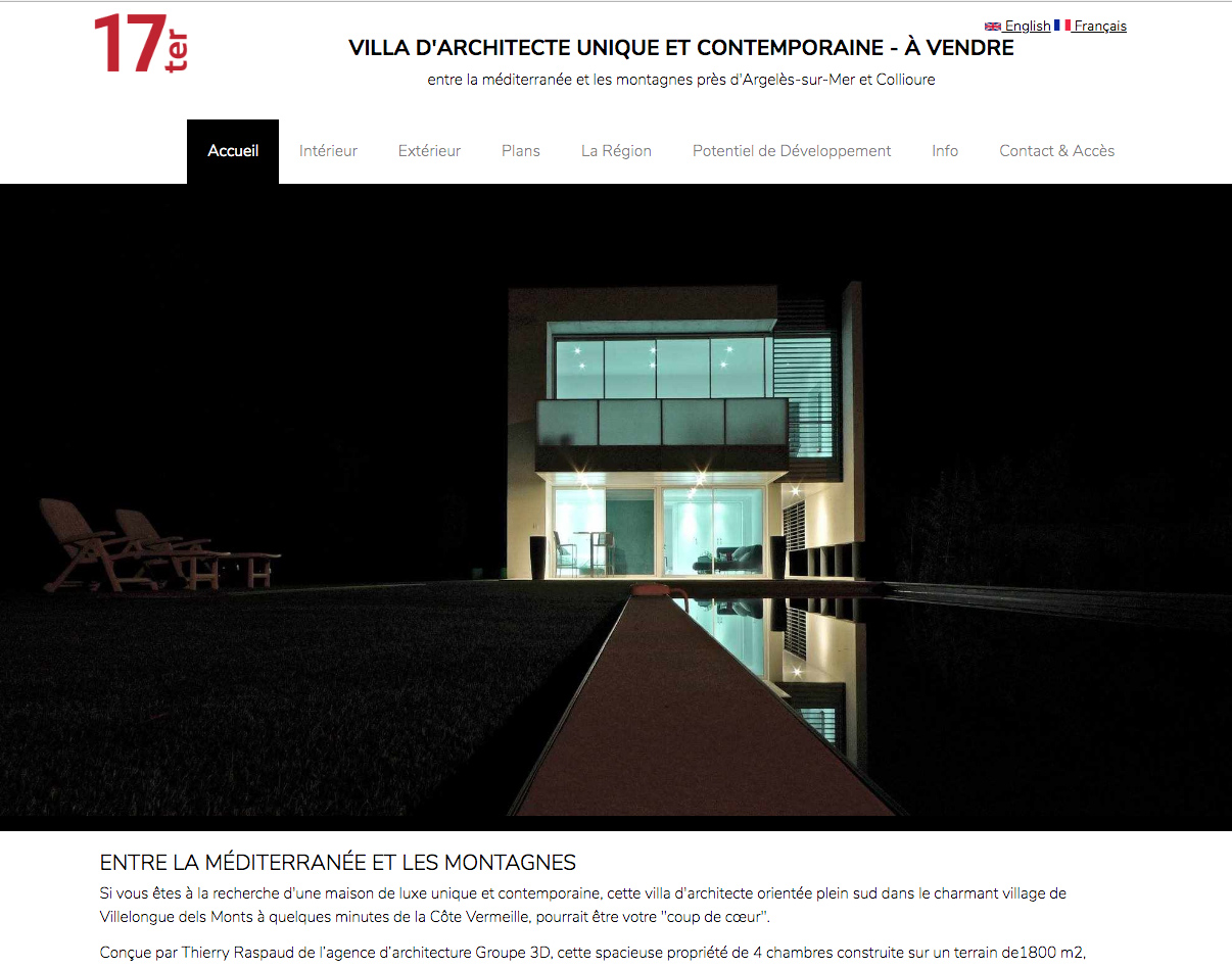 Architect designed villa for sale - Villelongue del Monts